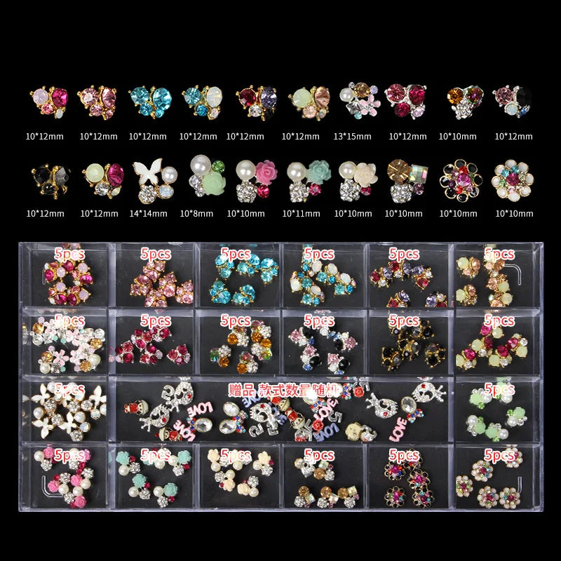 CHS029  21 grid new Christmas Halloween alloy jewelry metal rivet nail decoration nail art rhinestone nail art jewelry