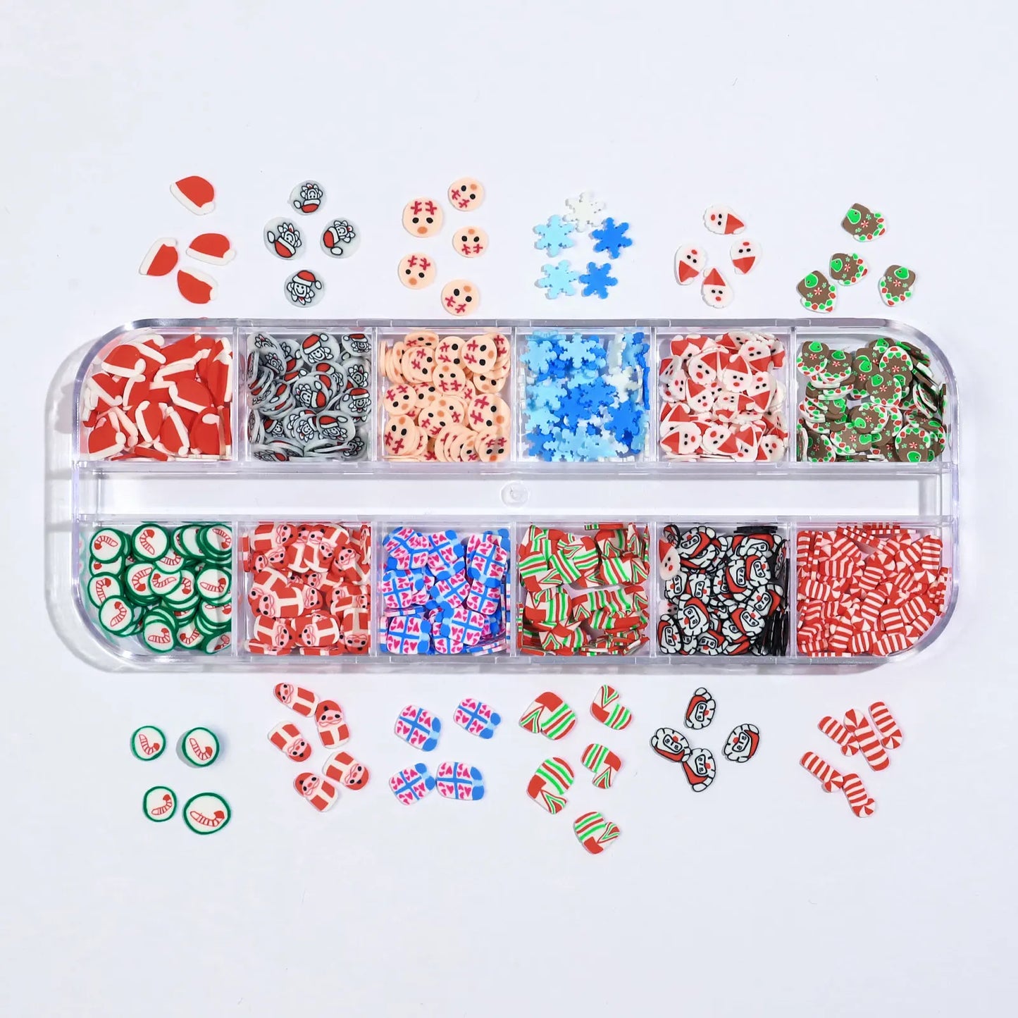 CHS048 New Soft pottery Christmas slices Filler For Nails Art Tips Slime Christmas For Kids DIY slime Accessories Supplies