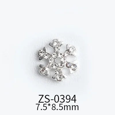 CHS018  Wholesale Christmas Snowflake series AB diamond white diamond nail jewelry