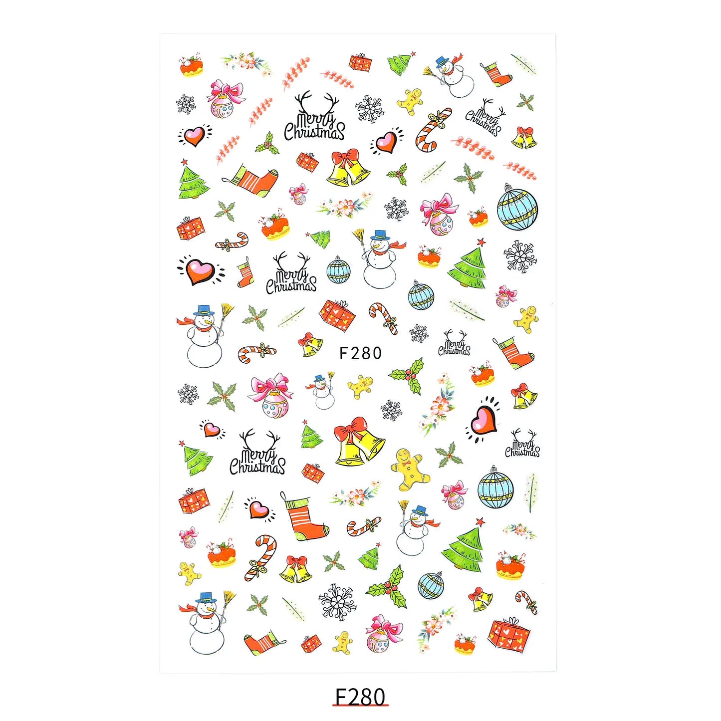 CHS017 New Halloween Nail Sticker Christmas Santa Nail Art 3D Sticker