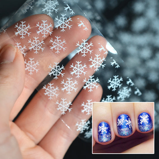 FSMA018 Christmas Snowflake Sticker, White Snowflake Transfer Sticker, Starry Paper Bottle 4*120