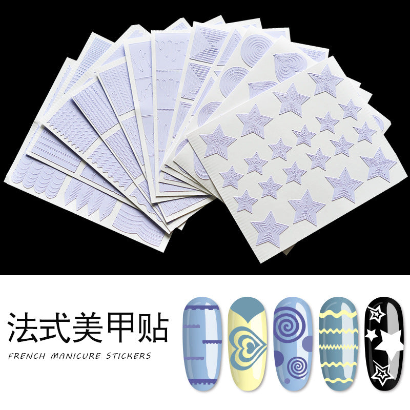 FSMB018 Nail stickers, manicure French nail stickers, smile stickers French nails, 12 mixed sets