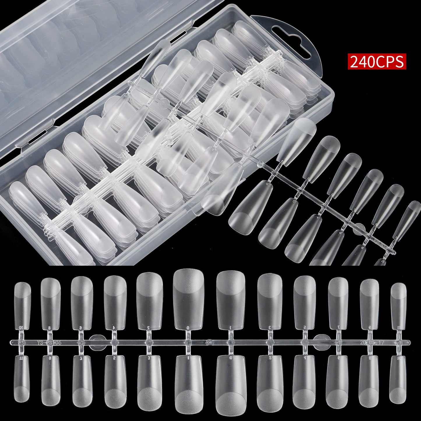 FTMA002 Thin Nails Free Grinding Trapezium Water Drops Almond Scrub Full Paste Half Paste Extend Nail Shop Available 240pcs