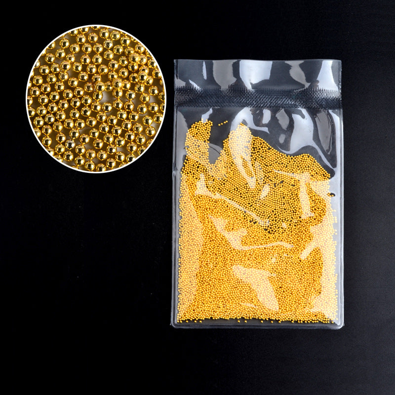 FDMC028 Nail accessories, small steel ball plating, metal accessories, gold and silver microbeads 50g bag