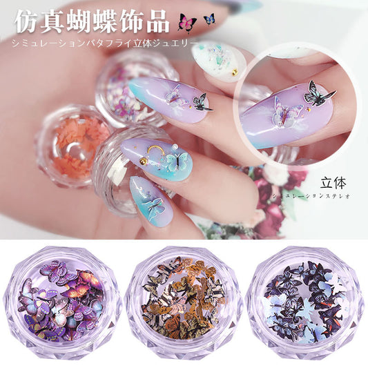 FDMC016 Hot selling nail wood pulp, pure handmade three-dimensional mini nail butterfly