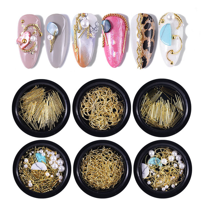 FDMC013 Nail Art Jewelry, Star and Moon Rivet Mix, Metal Mix Box Set, Nail Sequin Jewelry Wholesale