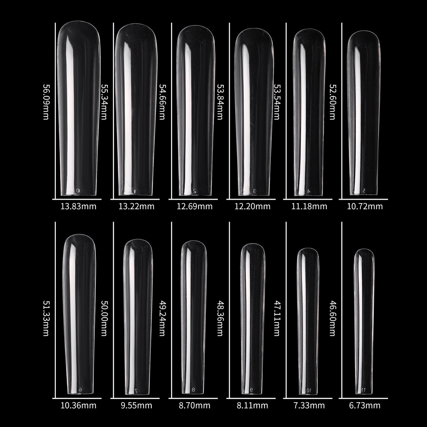 FTMC002 New super long ballet, fake nail, full stick, long ballet fake nail, coffin nail, trapezoid, transparent nail
