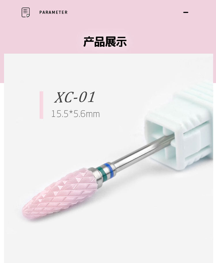 FMT003 New Ceramic Pink Nail Drill Bits Electric Nail Grinder Tool