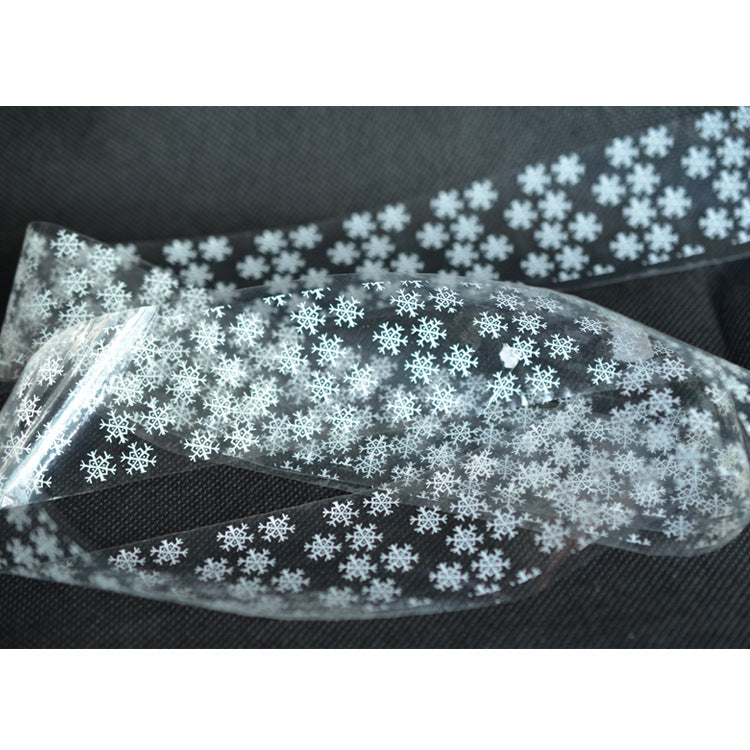 FSMA018 Christmas Snowflake Sticker, White Snowflake Transfer Sticker, Starry Paper Bottle 4*120