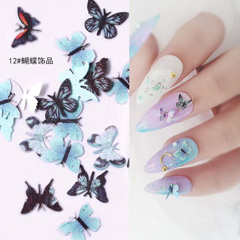 FDMC016 Hot selling nail wood pulp, pure handmade three-dimensional mini nail butterfly