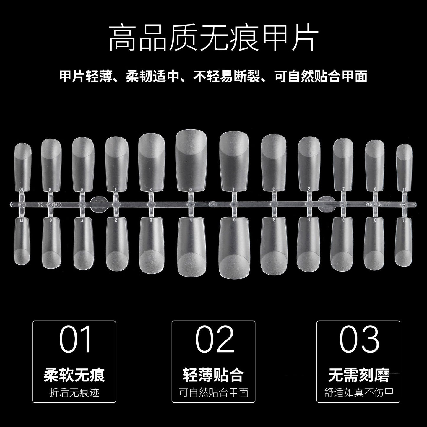 FTMA002 Thin Nails Free Grinding Trapezium Water Drops Almond Scrub Full Paste Half Paste Extend Nail Shop Available 240pcs