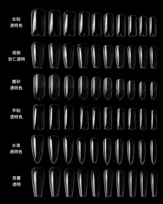 FTMA001 New Nail Art Patch Ultra-thin No Trace Finished Detachable Transparent Full Paste Extended Fake Nails 100pcs Box