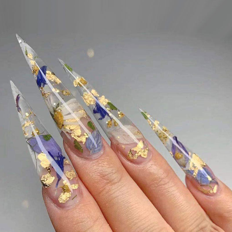 FSMB019 Nail Art Color Gold Foil Wire, Thin Color Double Sided Foil Pack, Nail Color Foil Fragment Set