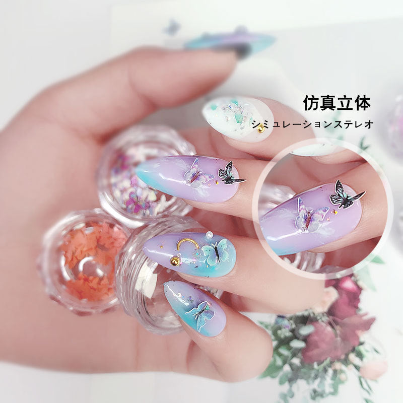 FDMC016 Hot selling nail wood pulp, pure handmade three-dimensional mini nail butterfly
