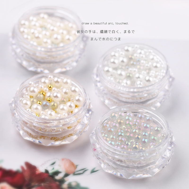 FDMC001 Ribbon ballet shoes, manicure three-dimensional steel ball highlight pearl bubble size, mixed nail decoration