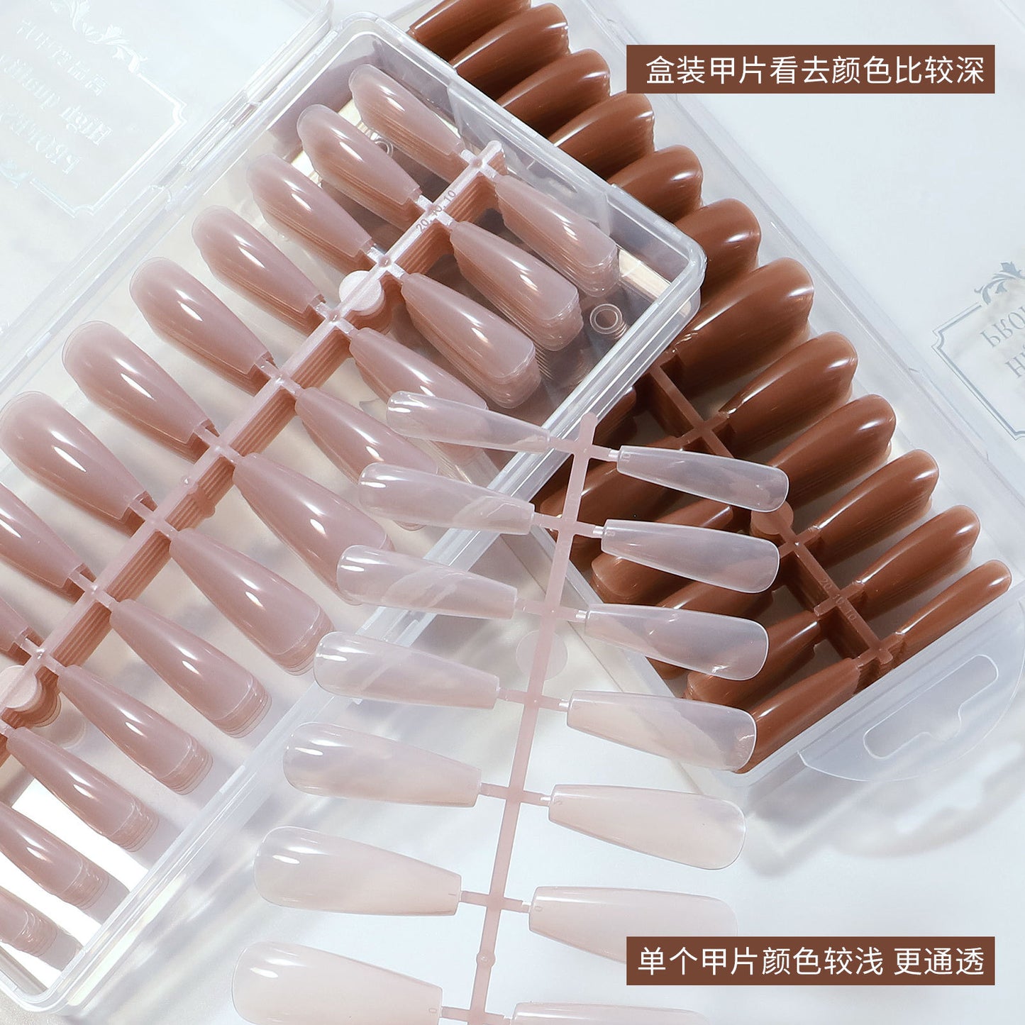 FTMA005 Cross-border exclusively for manicures, colored nails, wearable nails, seamless nails, ballet nails, glossy nail patches, 240 pieces
