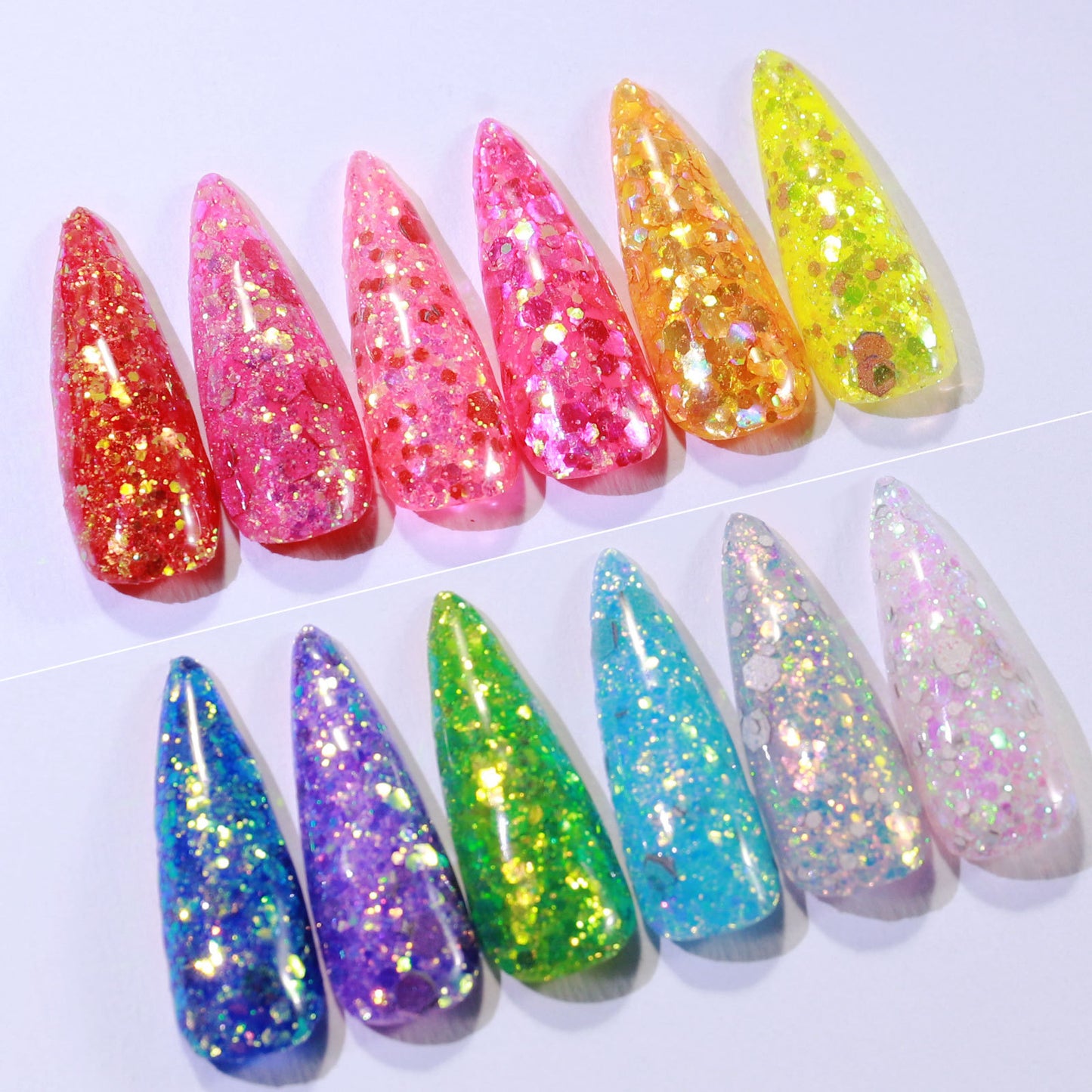 FFMB020 New 12-color mixed high-brightness reflective laser glitter, nail sequins, laser DIY nail decoration sequins