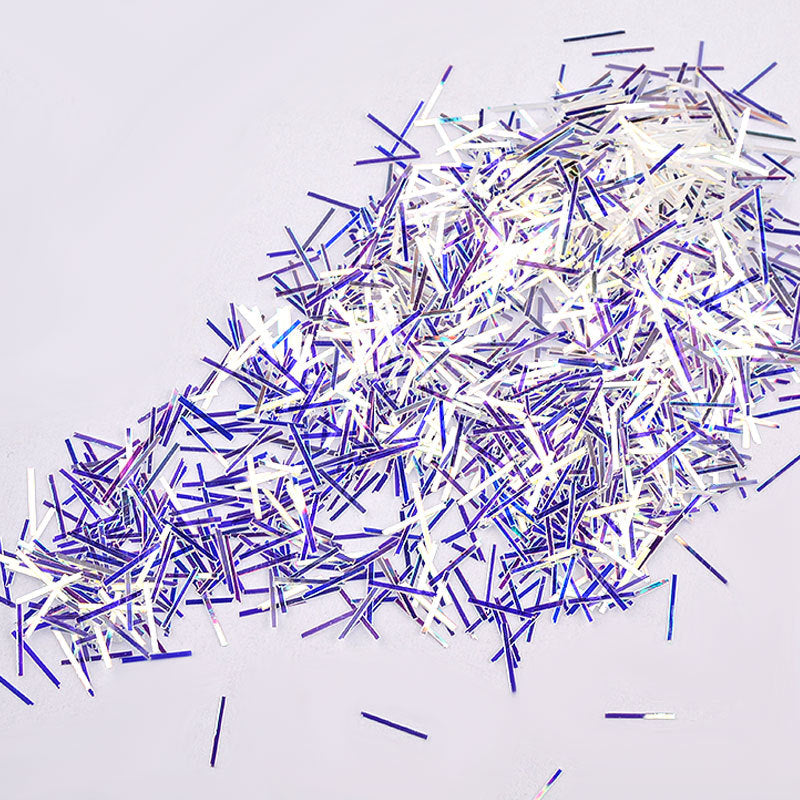 FFMB013 Nail Art Glitter Sequins, 6 Color Set Blu-ray Lace Sequins, Symphony Long and Short Lace Stickers