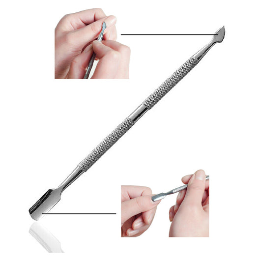 FGMA004 Manicure double dead skin pusher, stainless steel nail remover pusher, manicure care tool
