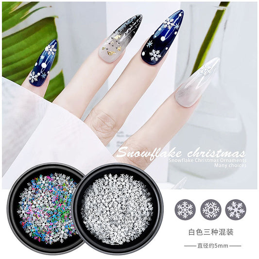 FDMC015 New nail art Christmas ornaments, wood pulp flakes snowflake Santa Claus mixed decorations