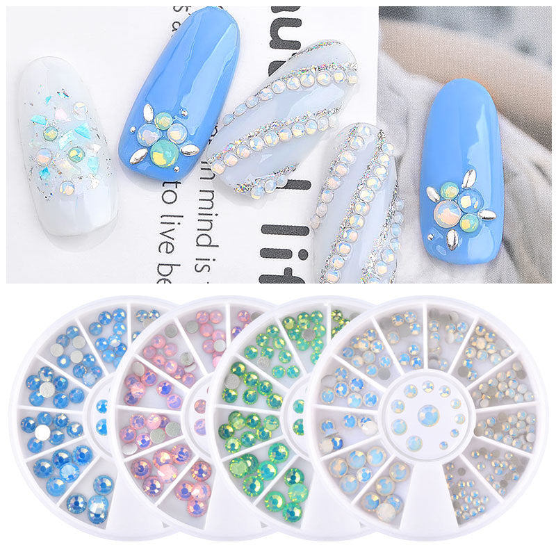 FDME013 Nail Art Jewelry Protein Rhinestone Symphony Flat Snow Protein Nail Sticker Diamond Disc Pack