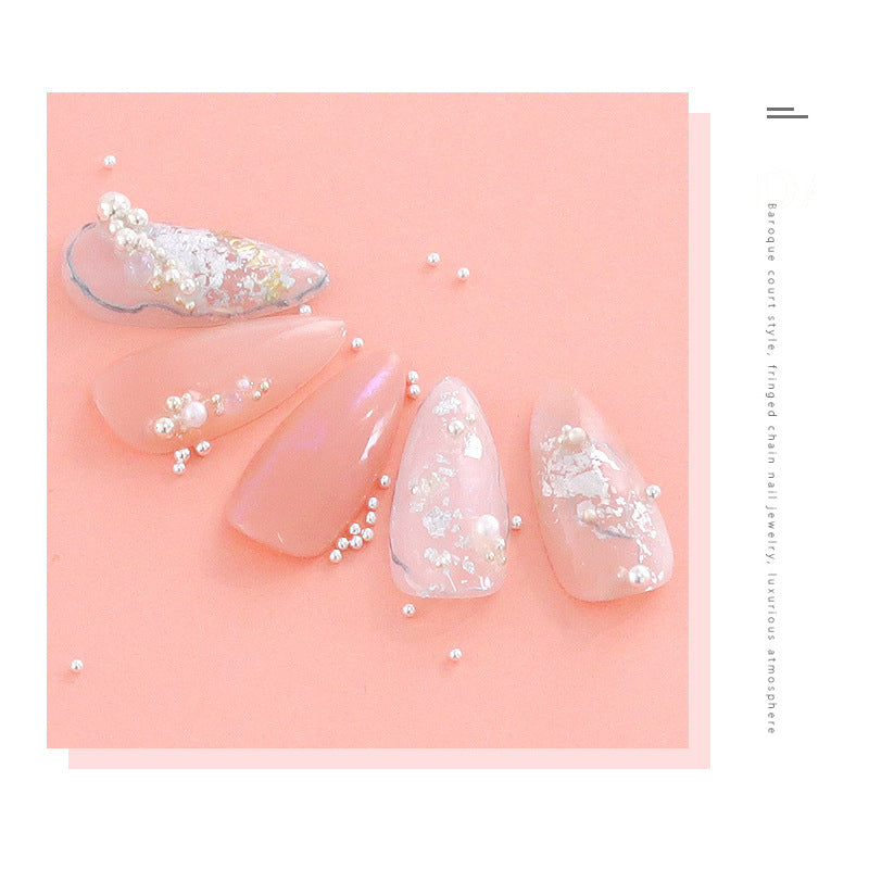 FDME002 New nail ornaments, small steel balls, metal steel balls, 6 grids, mixed turntable ornaments