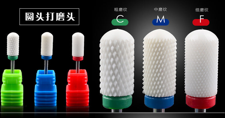 FMT006 Ceramic Drill Bits Single Bullet Type Electric Nail Grinder Tool 12 Models