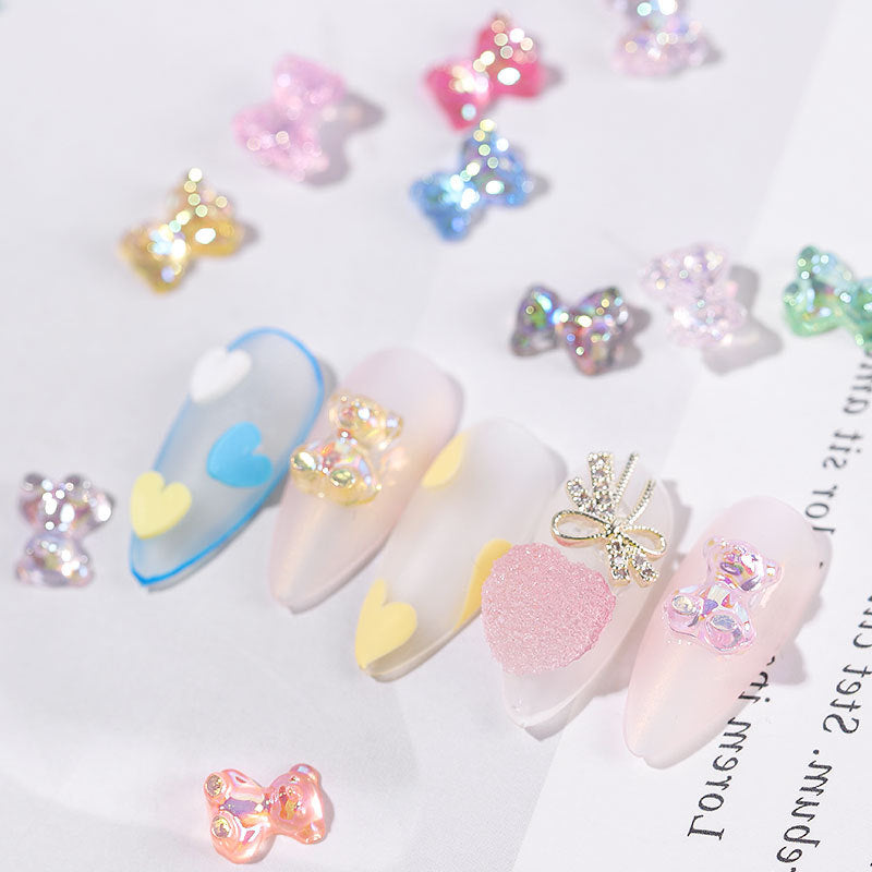 FDMC006 Three-dimensional light color magic butterfly bear, new DIY nail jewelry