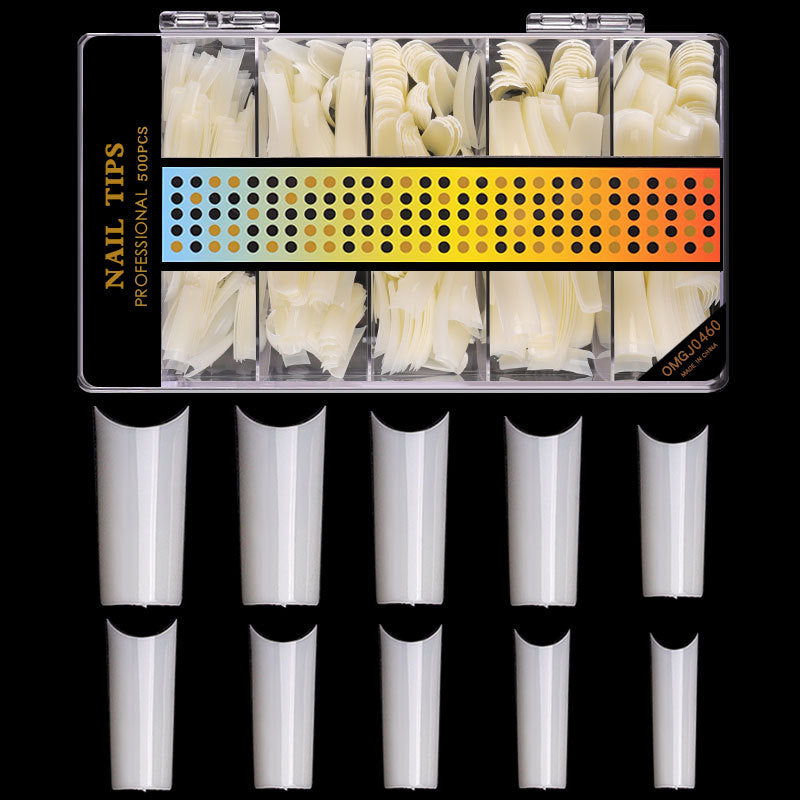 FTMA004 Cross-border No Trace C Arc Free Carving Frosted Nails Extended Patch Nail Art Frosted Trapezoidal Nails 500 Pieces