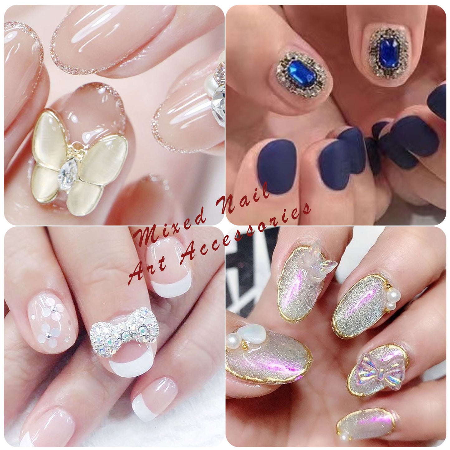 FDMC027 Cross-border 24-grid rhinestone box, flat-bottom glass special-shaped drill mixed, nail stick drill nail jewelry set