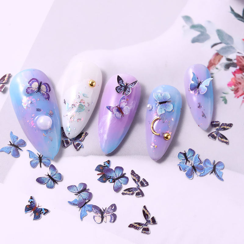 FDMC016 Hot selling nail wood pulp, pure handmade three-dimensional mini nail butterfly