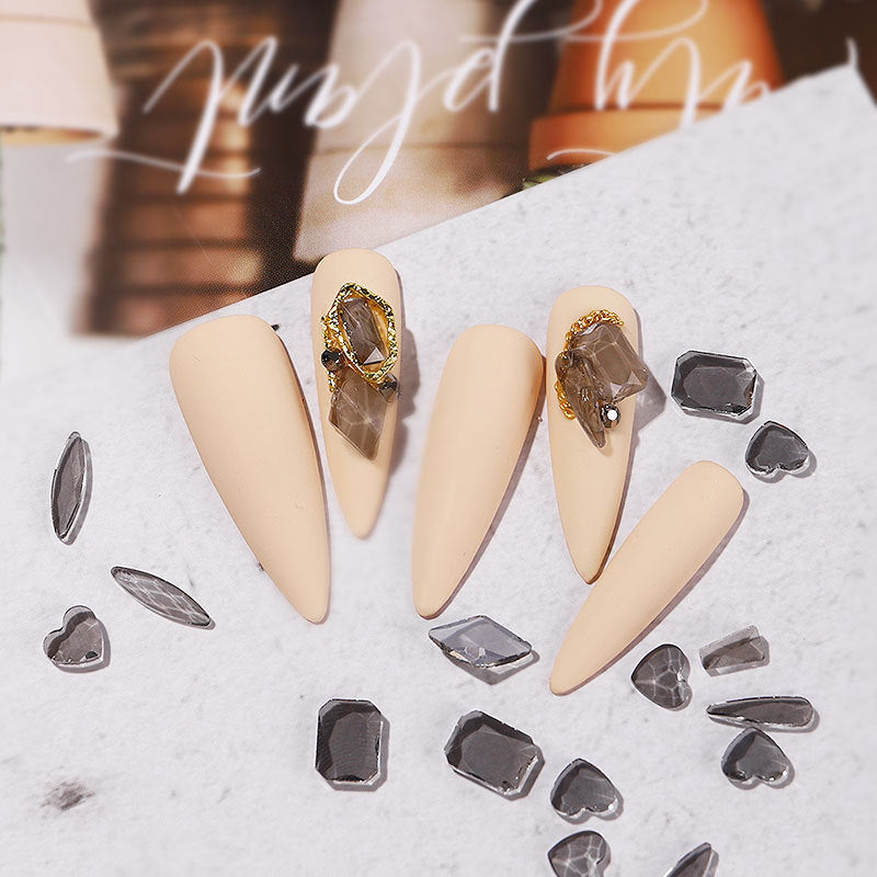 FDMA004 Crystal flat bottom diamonds, 50 mixed nail art AB diamonds, accessories, flat bottom mixed diamonds, nail art accessories