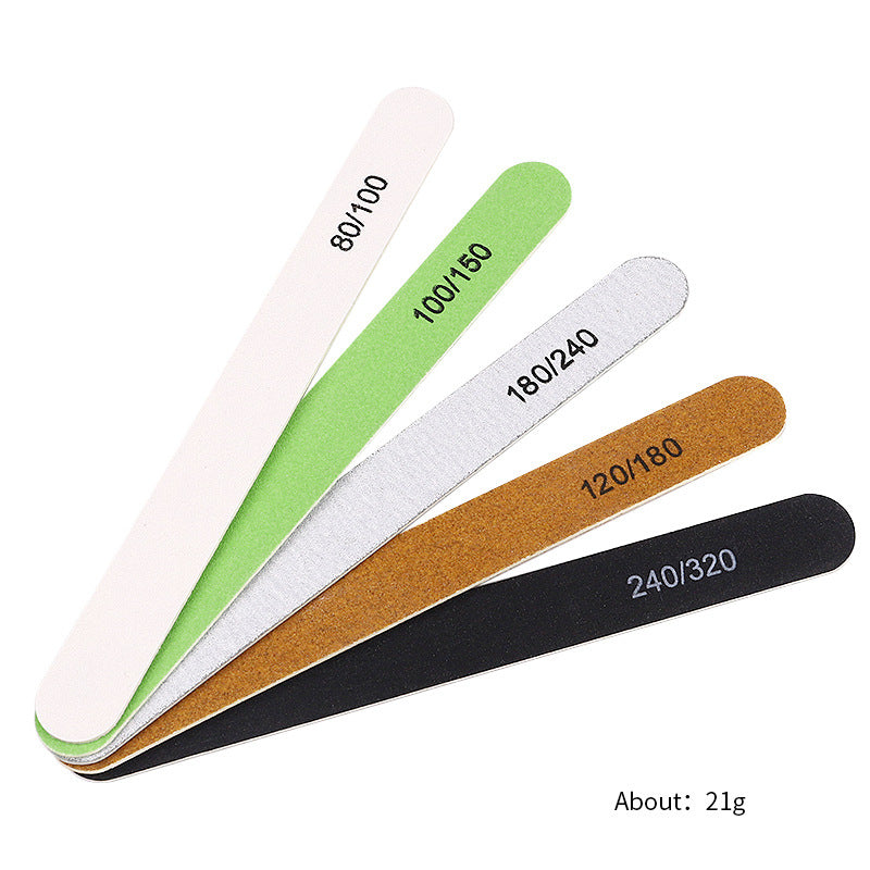 FGMA013 Wholesale nail tools, wood chip nail sand rubbing strips, manicure double-sided files, polishing strips 5 pieces