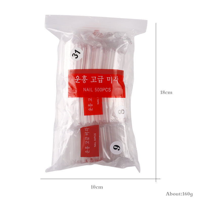 FTMC005 500pcs clear nail tops,, high camber, packed by bag