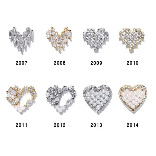 FDMD011 New nail art love diamonds, explosive super flashing heart-shaped zircon nail decorative diamond accessories