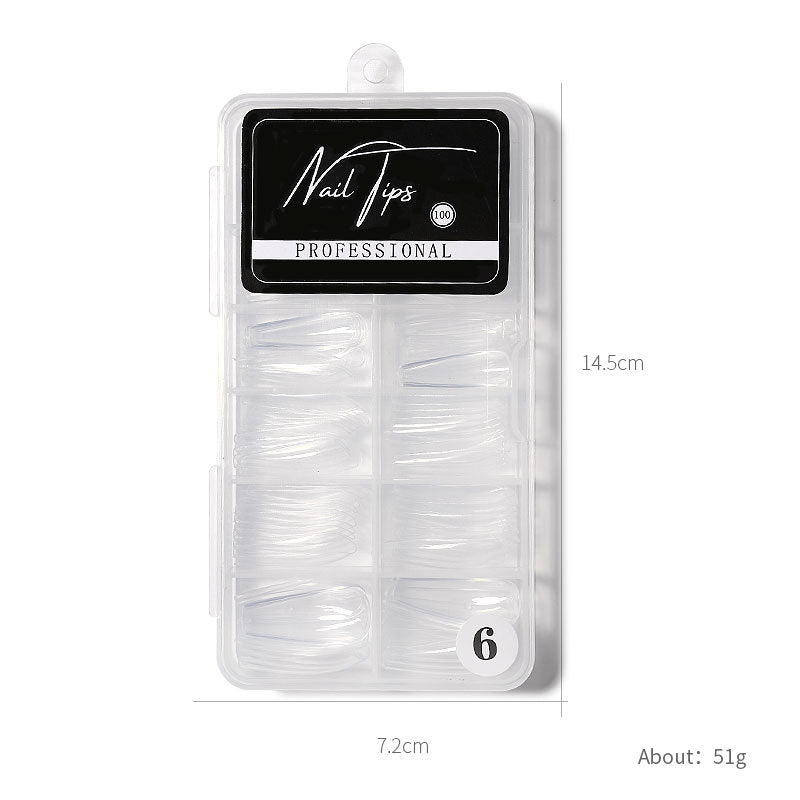 FTMA001 New Nail Art Patch Ultra-thin No Trace Finished Detachable Transparent Full Paste Extended Fake Nails 100pcs Box