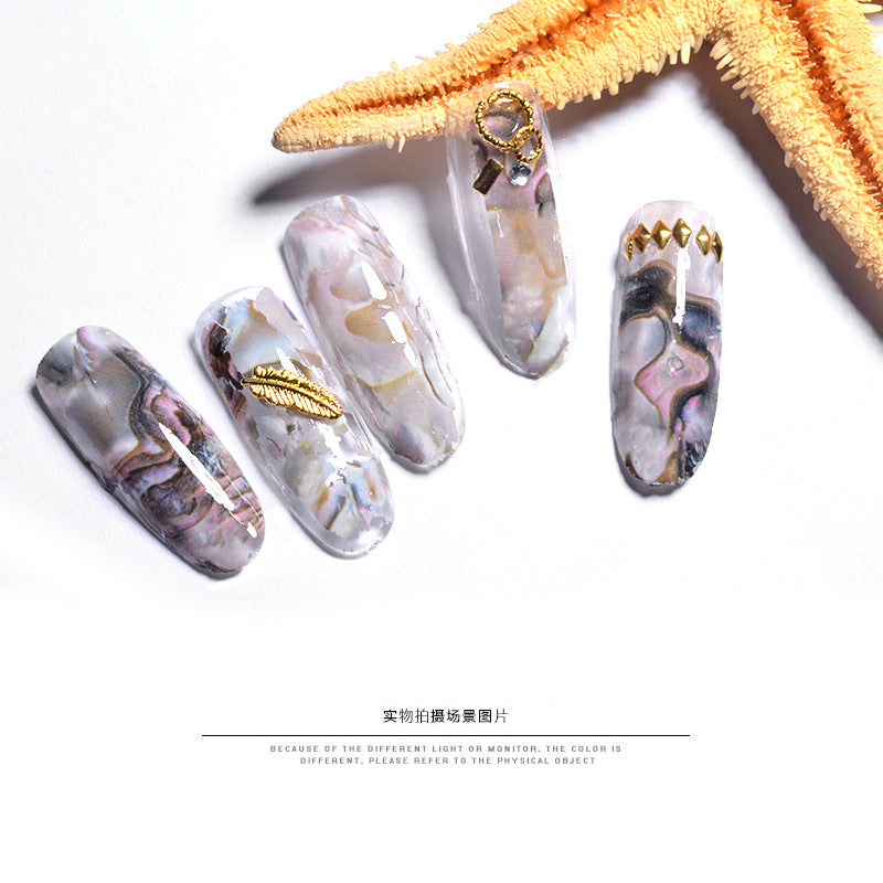 FSMA011 Manicure starry sky stickers, shell stickers irregular shell decals, starry sky heat transfer stickers 4*100