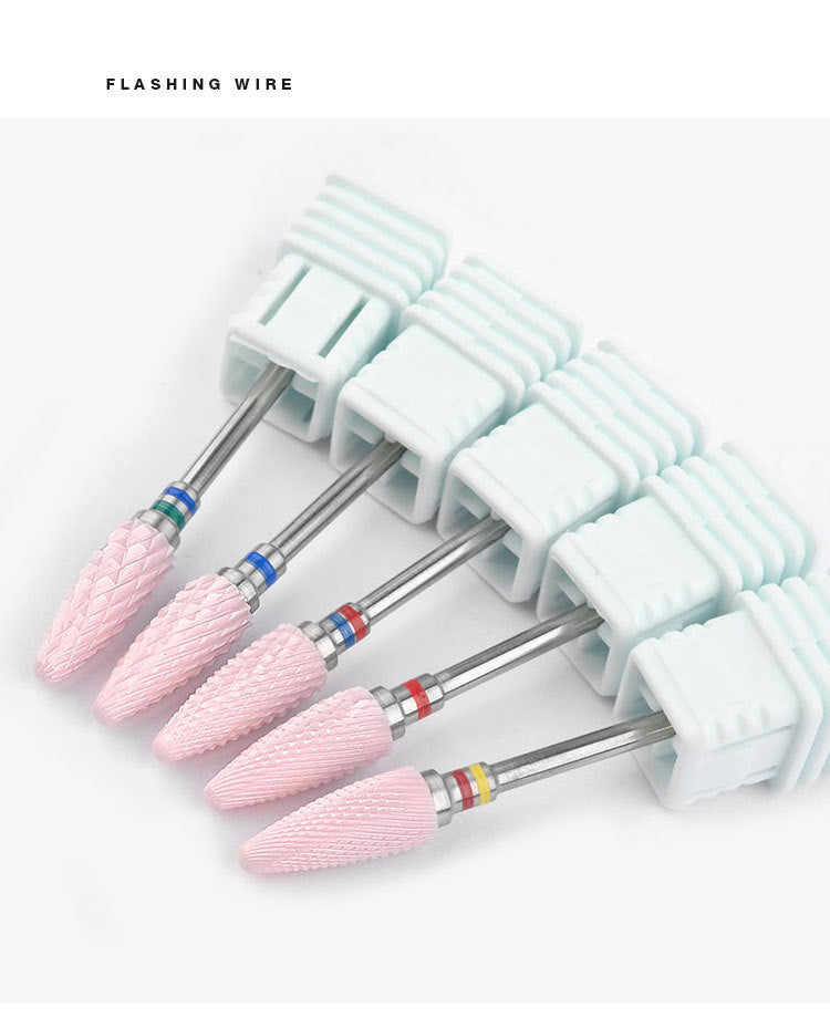 FMT003 New Ceramic Pink Nail Drill Bits Electric Nail Grinder Tool