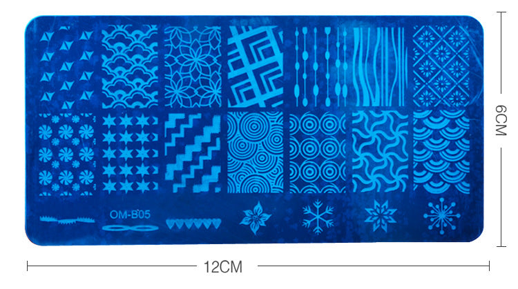 FYMB010 Nail Art Printing Template, DIY Blue Film Nail Printing Nail Polish,Rectangular Steel Plate