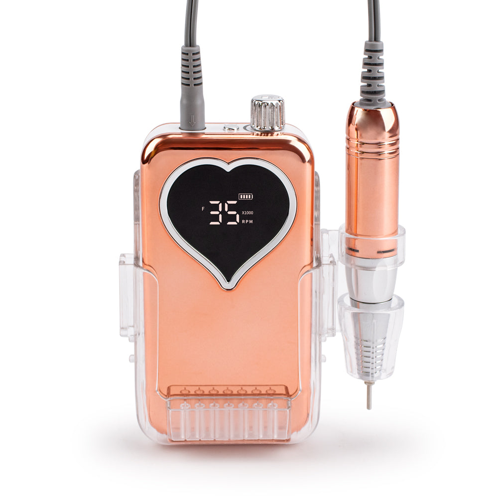 FNDM003  New gradient gold 45W Nail drill desktop 35000RPM Cordless Rechargeable nail drill electric Efile machine