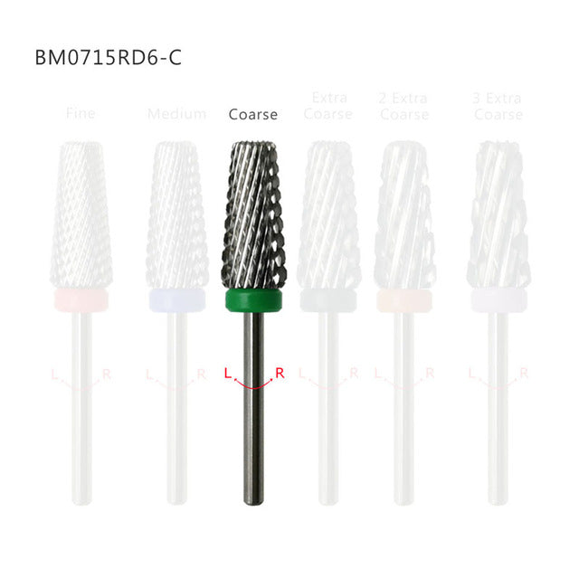 NDB040 Nail art Tapered Carbide Nail Drill Bits Milling Cutter For Manicure Remove Acylics & Gel Nails Accessories Tools