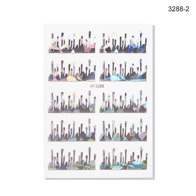 NS5D022  ForLife 3D Manicure Flame Nail Sticker Holographic fireworks decals Reflections Self-Adhesive Foils DIY Nail Art Decoration