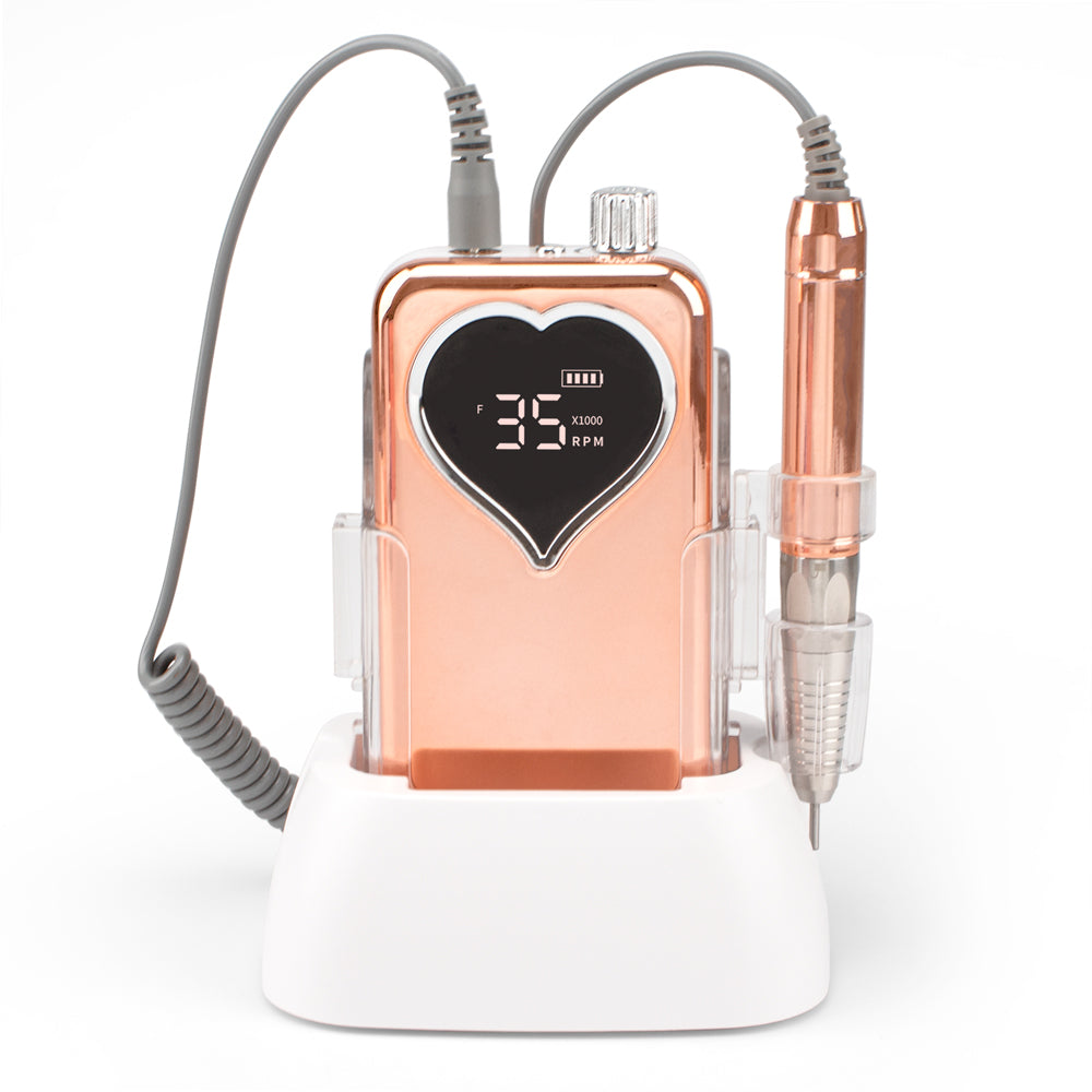 FNDM011 Manicure Pedicure Nail File Drill Machine Rechargeable 35000RPM Portable Nail Drill Machine Cordless with Electric Charge base