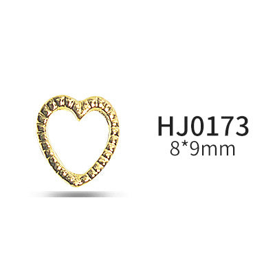 NZJ038 Nail geometry metal heart oval perfume bottle diamond matching nail jewelry
