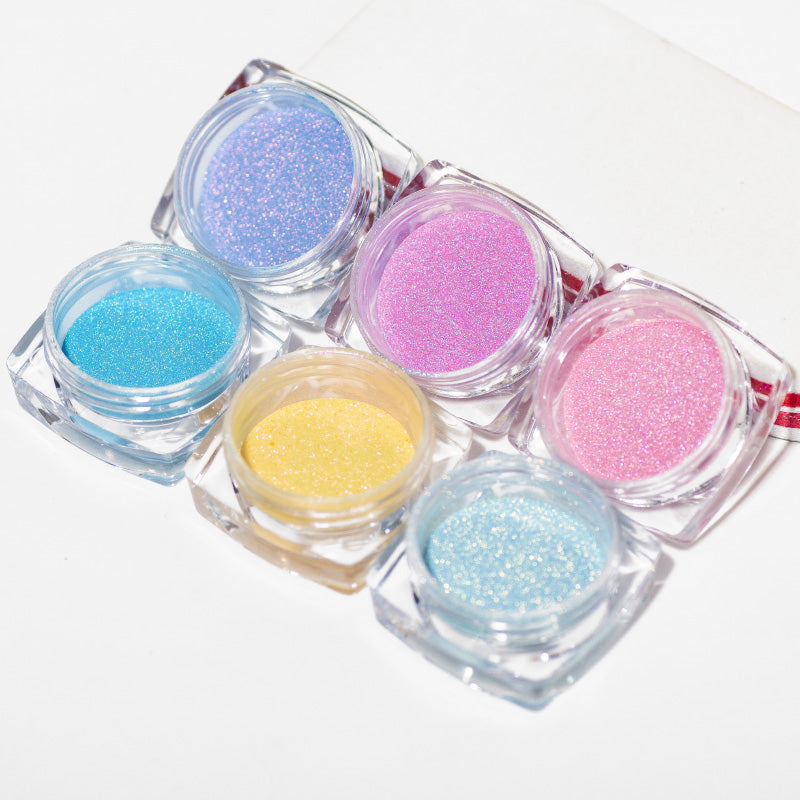 FNP100 New Arrived Wholesale 6 Colors/set Laser Nail Art Powder