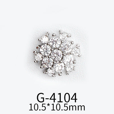 NZJ040 Christmas Nail Art Zircon Charms 3D Snowflake Nail Glitter Sticker Supplies Accessories Shiny Xtmas Nail Rhinestones Jewelry