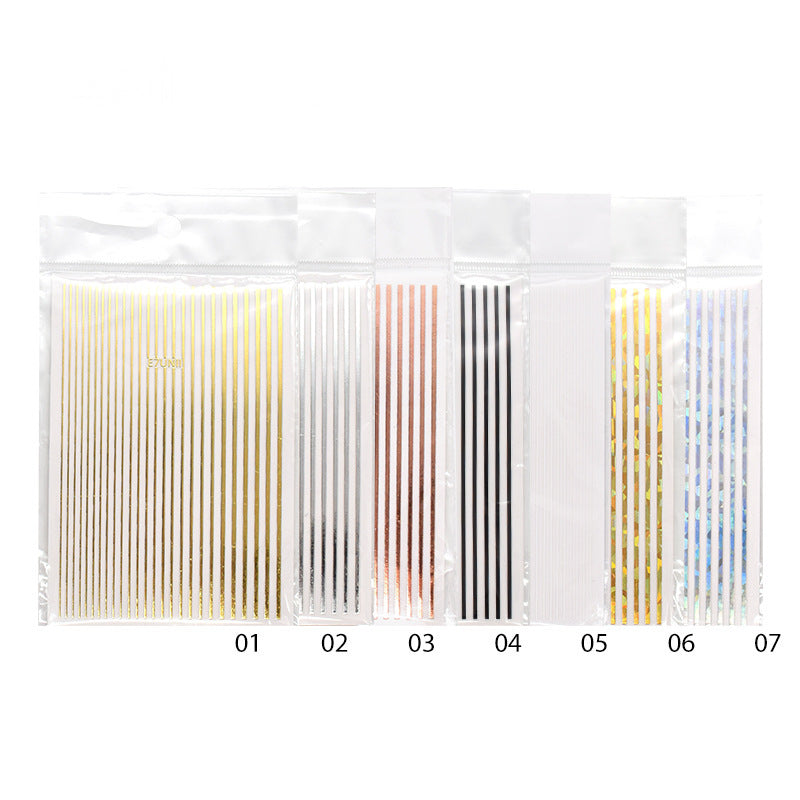 NS5D030  ForLife Nail Strip Stickers Metal Strip Tape Nail Art Adhesive DIY Foil Tips Nail Sticker Decal