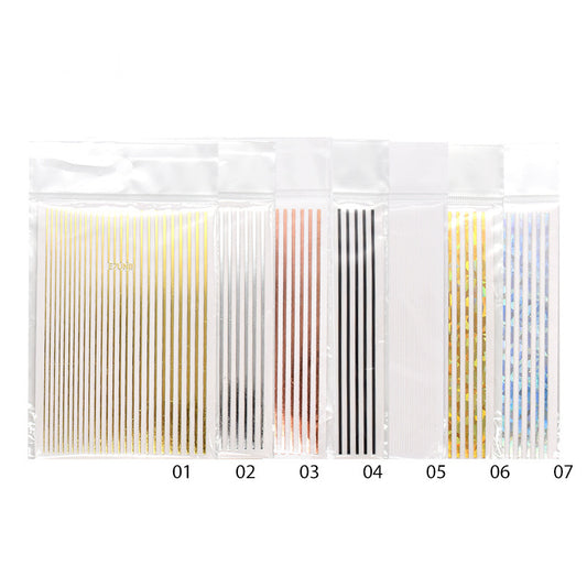 NS5D030  ForLife Nail Strip Stickers Metal Strip Tape Nail Art Adhesive DIY Foil Tips Nail Sticker Decal