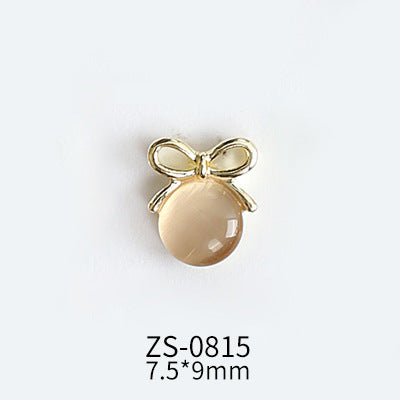 NZJ047 Lollipop Design 3D Nail Art Charms Heart Shaped Cat's Eye Stone Design Manicure Jewelry For Nail Art Decoration