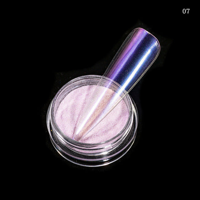 FNP058  Nail Art Rainbow Powder Nail Art Ice Transparent Aurora Acrylic Powder Magic Mirror Powder